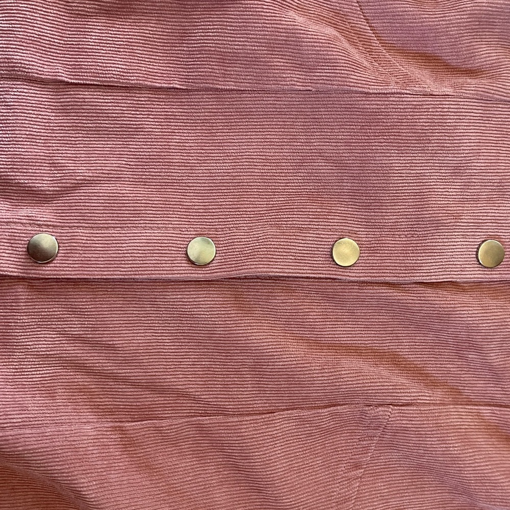 HESPERUS Blush Pink Corduroy Button Through Cord Pinafore Dress Medium - Picture 13 of 17